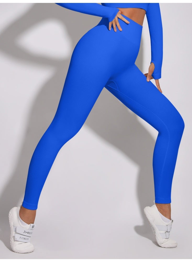 general Women Ribbed Seamless Leggings High Waisted Workout Gym Yoga Pants - Image 4