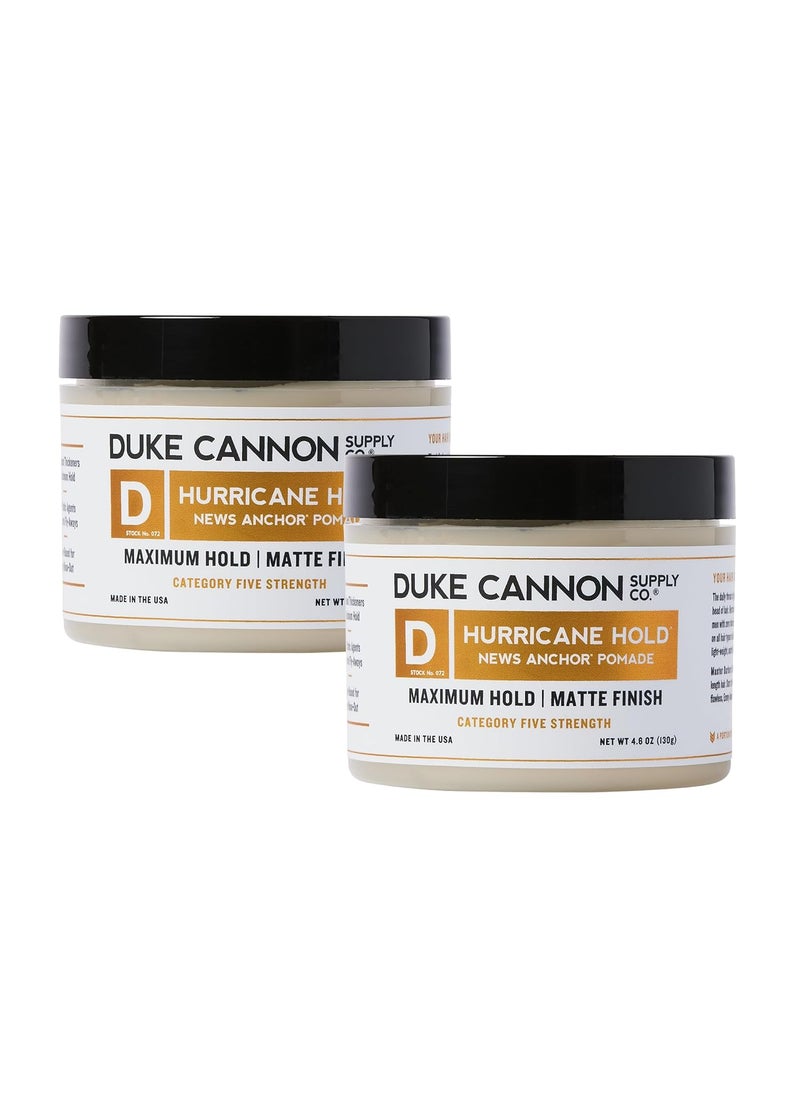 Duke Cannon Supply Co. Duke Cannon Supply Co. News Anchor Hurricane Hold Pomade, Maximum Hold - Matte Finish 4.6 oz. (2 Pack) 