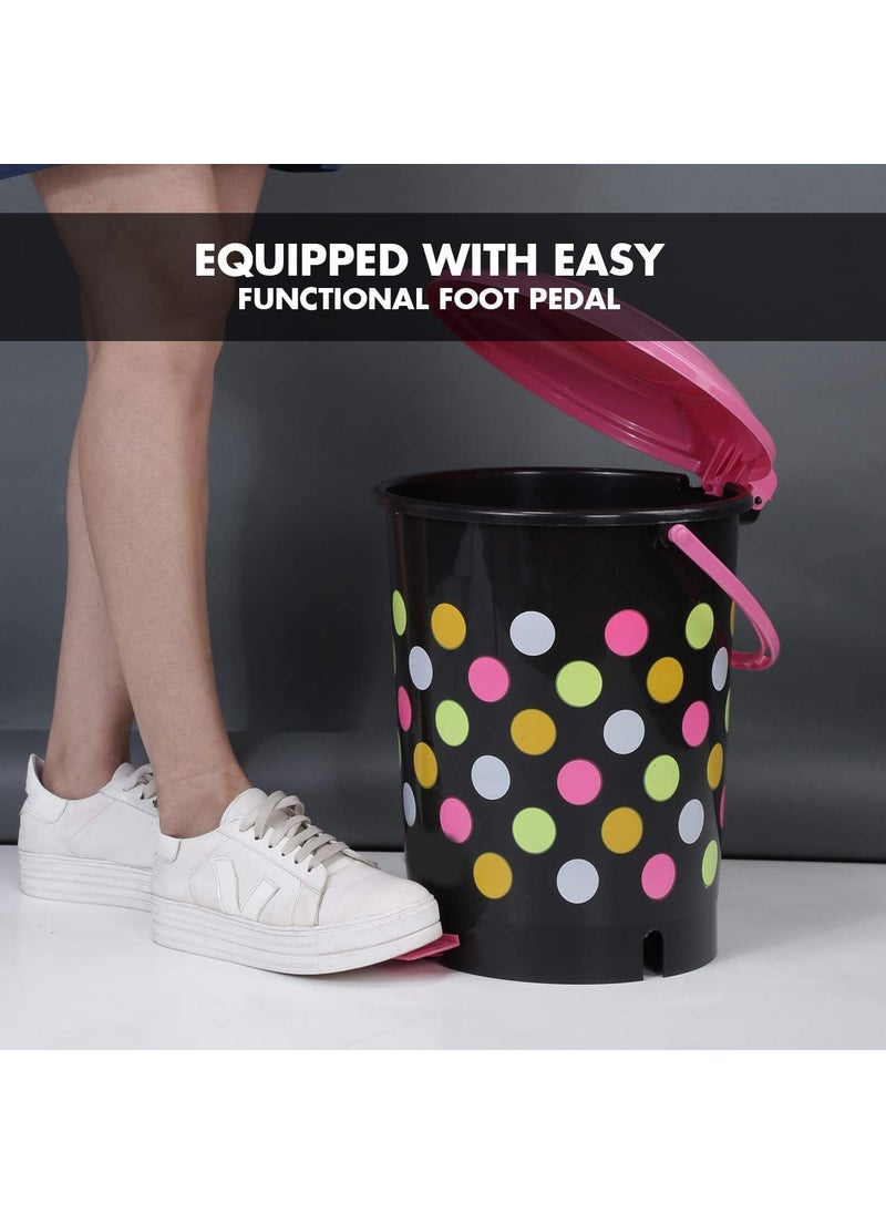AIR O MATIC AIR O MATIC New Modern Lightweight Pedal Dustbin for Home and Office 12 LTR PinkGreen 2 PCS  - Image 5
