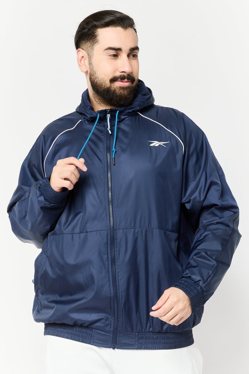 Reebok Men Sportswear Fit Long Sleeves Outdoor Jacket, Navy - Image 1