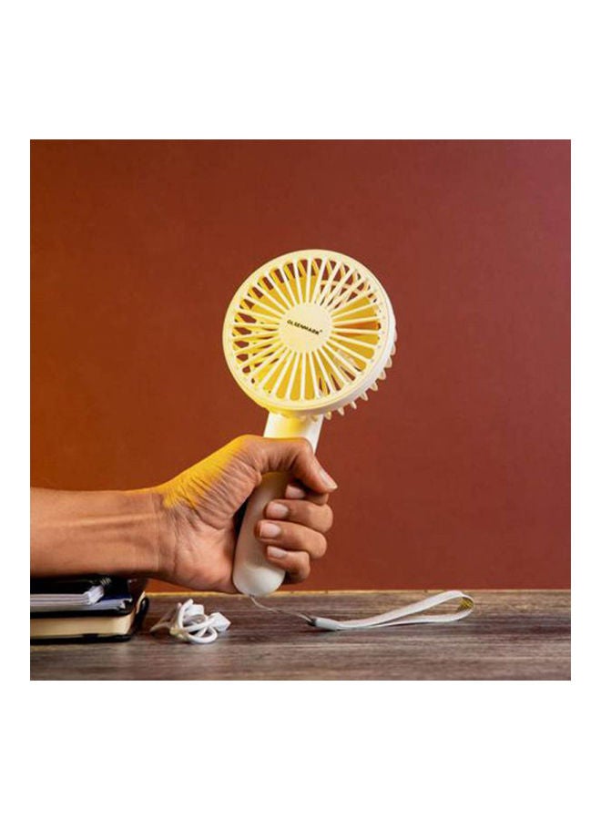 Olsenmark Stainless Steel Reachargeable Mini Fan With Light OMF1801 White/Orange - Image 3