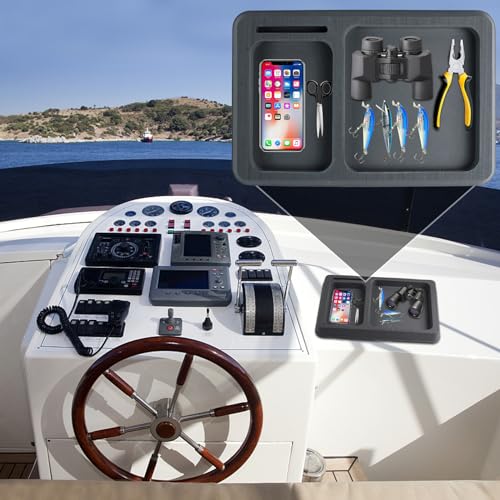 VEITHI Boat Dash Pad AntiSlip Boat Dash Organizer Perfect for Fishing Boat Center Consoles EVA Foam Boat Dash AccessoryCar Dash Grip Pad for Cell PhoneDark Grey - Image 3