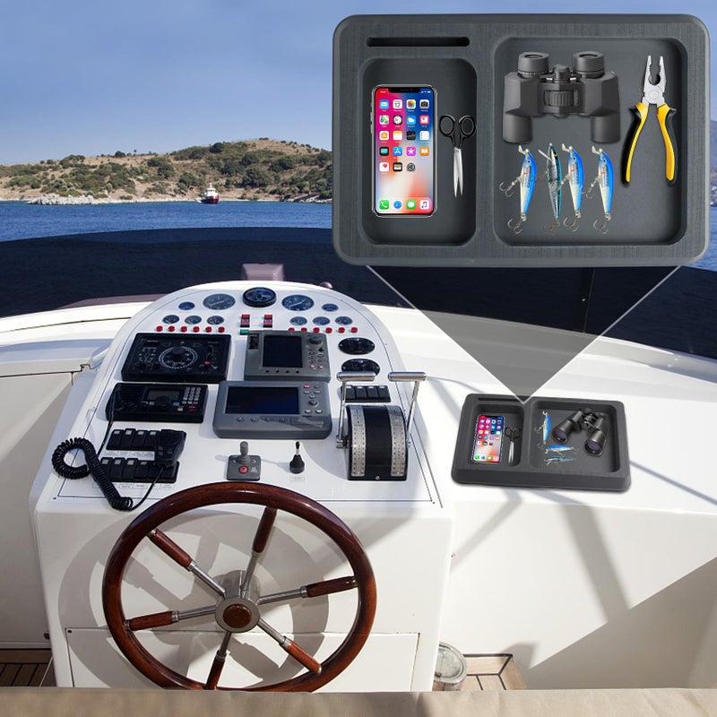 VEITHI Boat Dash Pad AntiSlip Boat Dash Organizer Perfect for Fishing Boat Center Consoles EVA Foam Boat Dash AccessoryCar Dash Grip Pad for Cell PhoneDark Grey - Image 4