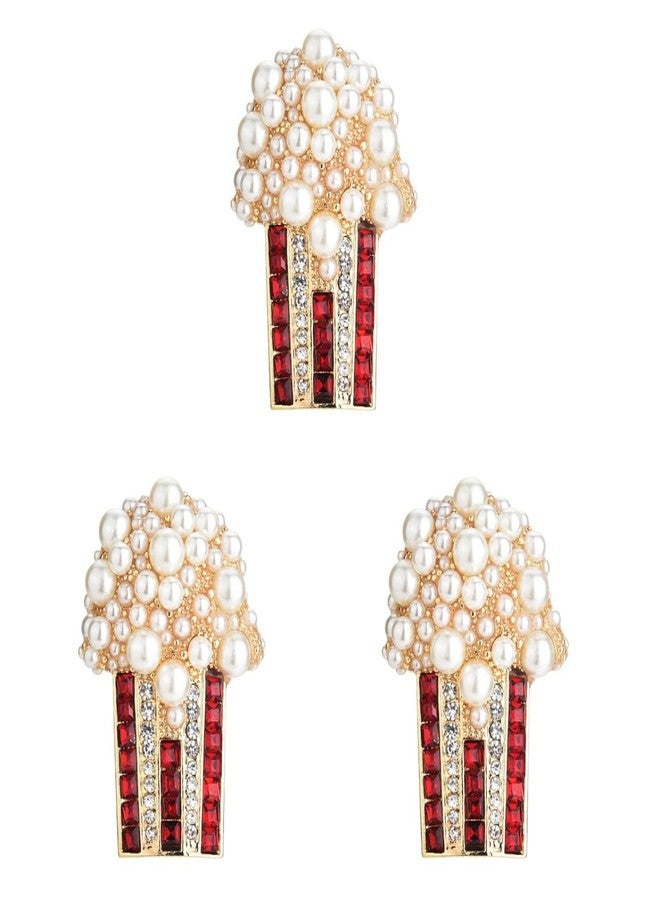 PACKOVE 3Pcs Crystal Brooch Pin Food Lapel Pin Popcorn Brooch Cute Brooch Pins Clothes Brooch Pin Rhinestone Brooches For Women - Image 1