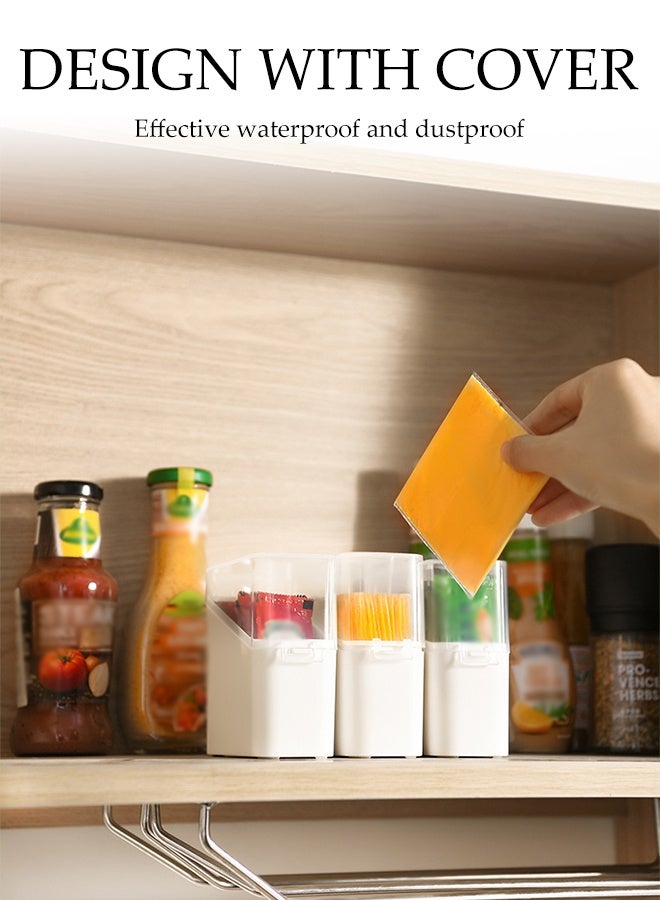 DUNISO 3 Pack Cheese Slice Holder with Flip Lid,Multifunctional Cheese Container for Fridge, Plastic  Storage Organizer For Tea Bag and Cheese - Image 5