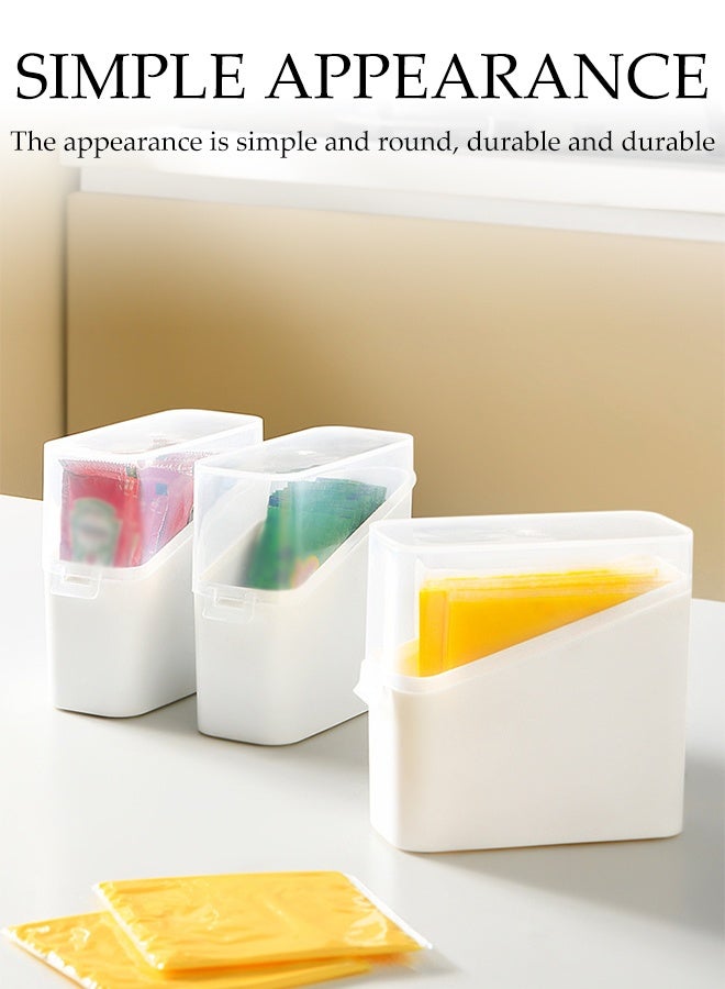 DUNISO 3 Pack Cheese Slice Holder with Flip Lid,Multifunctional Cheese Container for Fridge, Plastic  Storage Organizer For Tea Bag and Cheese - Image 4
