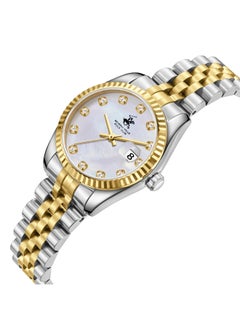 BEVERLY HILLS POLO CLUB BEVERLY HILLS POLO CLUB BP3707X.220 Women Analog Display Watch & Metal Strap Silver/Gold  - Image 4