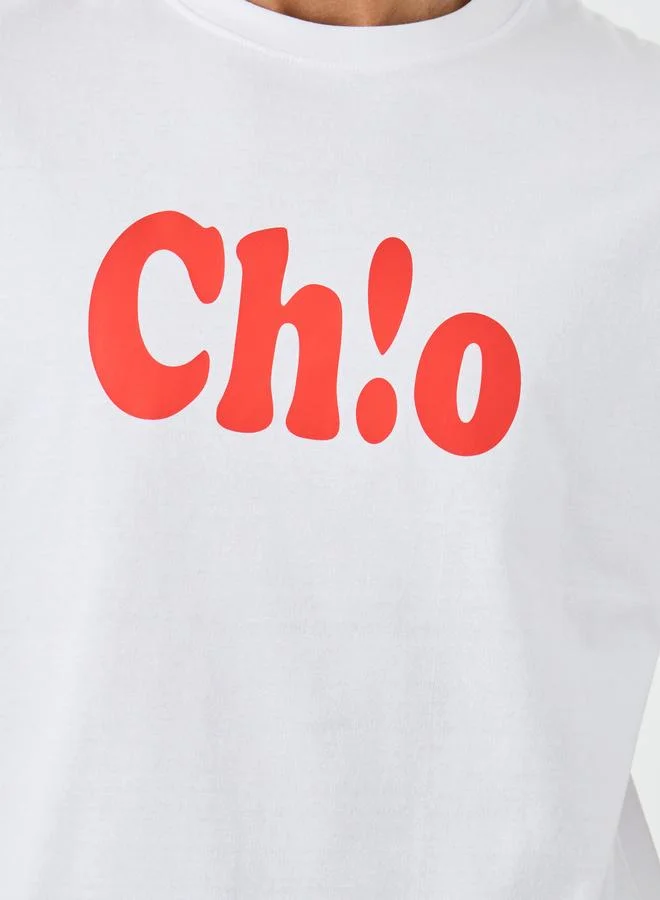 Styli Styli Slogan Print Crew Neck Oversized T-Shirt