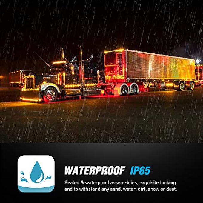 Nilight Tl16 2Pcs 39 Inch 3 Led Truck Trailer Amber Light Front Rear Led Side Marker Lights Clearance Indicator Lamp Optimal Sealed Waterproof Surface Mounted Led Marker Light - Image 3