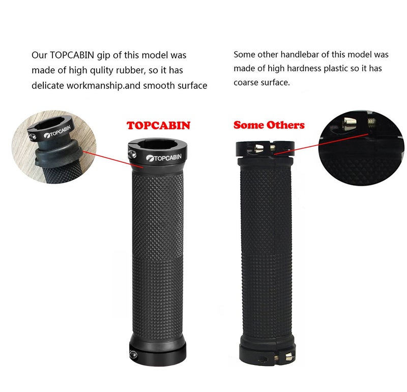 TOPCABIN® Double Lock on Locking Bicycle Handlebar Grips Cycle Bicycle Mountain Bike BMX Floding (Black) - Image 5