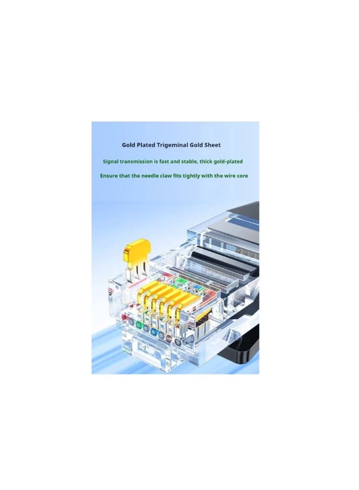 2M Cat 7 Ethernet cable, high-speed 10 Gigabit LAN cable, with RJ45 gold-plated connector, 10Gbps 600Mhz shielded Internet jumper, used for switches, routers, modems - Image 3