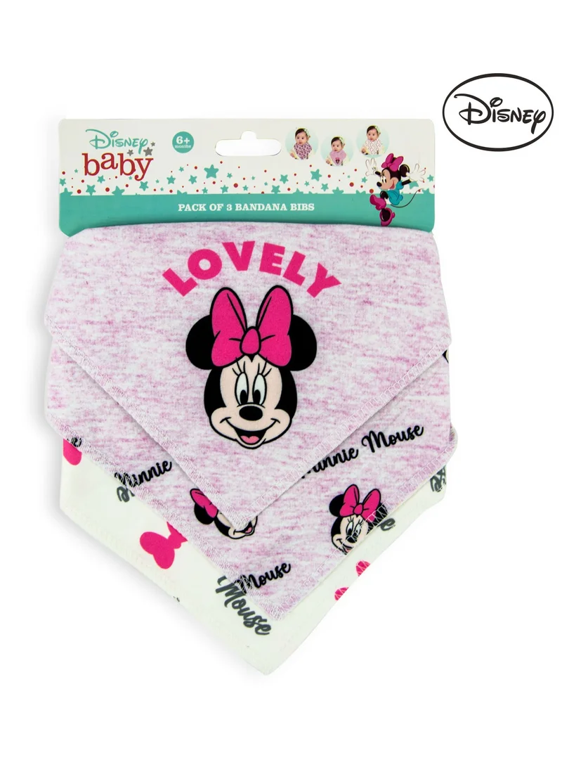 Disney Minnie Mouse Bandana Baby Bibs - Pack Of 3