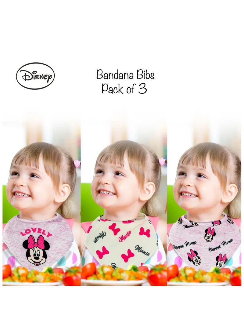 Disney  Minnie Mouse Bandana Baby Bibs - Pack Of 3 for Kids | Best Price UAE