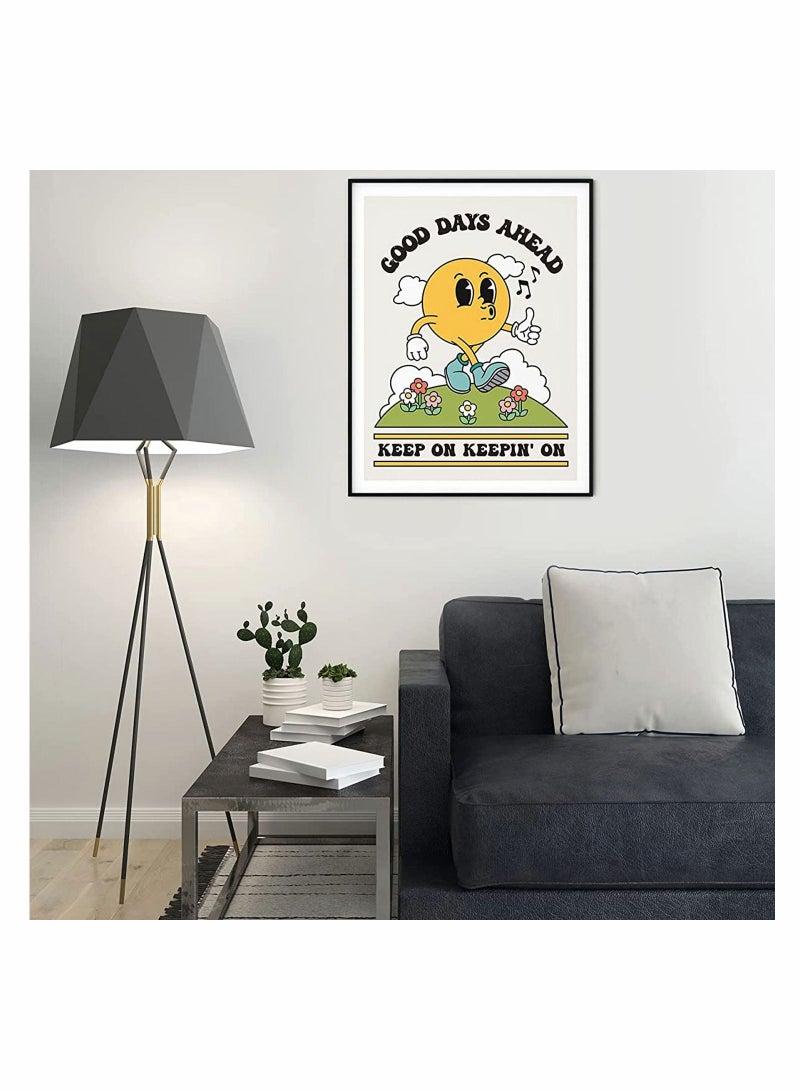 SYOSI Poster Wall Art Canvas Prints Home Decor Frameless Cartoon Pattren Retro Artwork Painting Ready to Hang for Office Bathroom Living Room Children's 30X40CM - Image 3