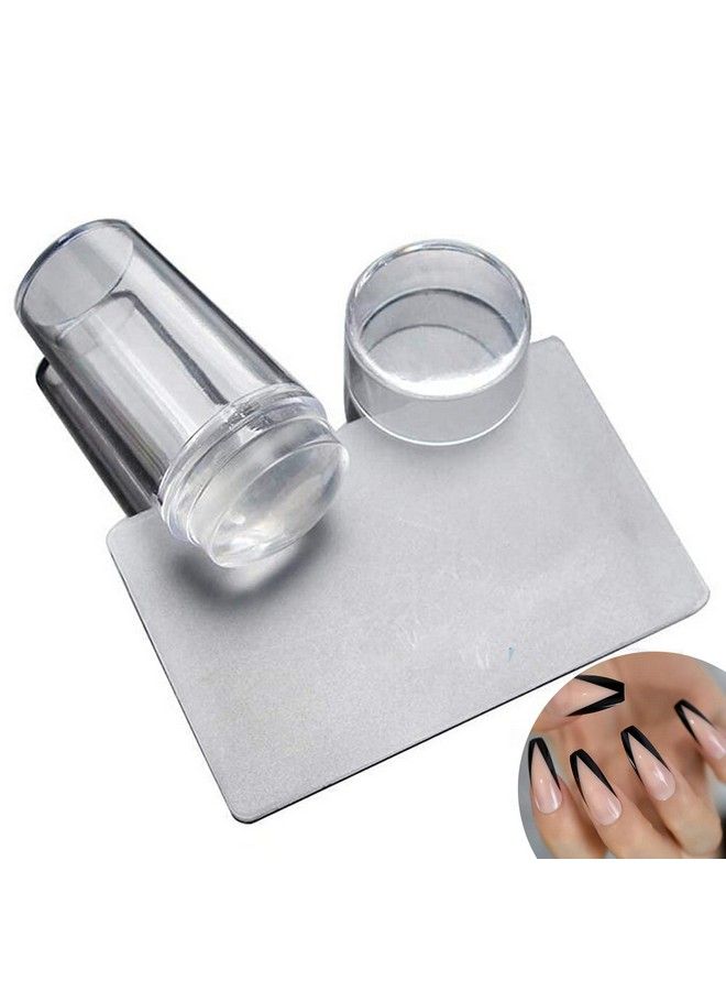 Vonrui 2.8Cm Head Clear Jelly Silicone Nail Art Stamper Scraper With Cap Transparent Stamping Polish Transfer Templates Tools Manicureclear Silicone French Tip Nail Stamp - Image 2