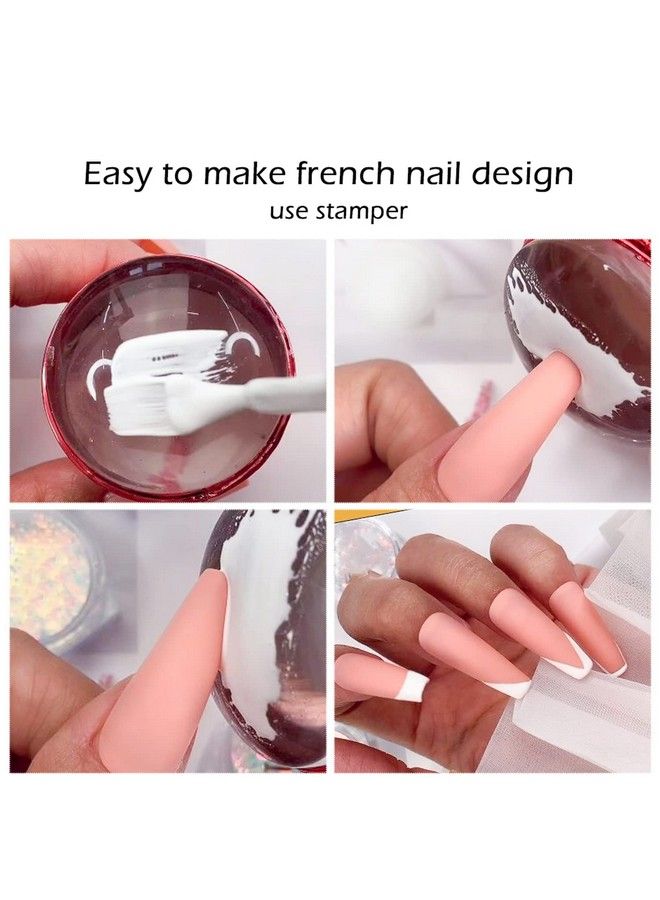 Vonrui 2.8Cm Head Clear Jelly Silicone Nail Art Stamper Scraper With Cap Transparent Stamping Polish Transfer Templates Tools Manicureclear Silicone French Tip Nail Stamp - Image 4