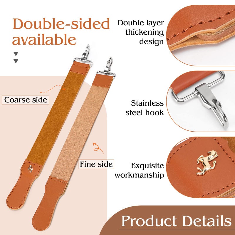 vanki Straight Razor Strop Leather Sharpening Strap Barber Leather - Image 2