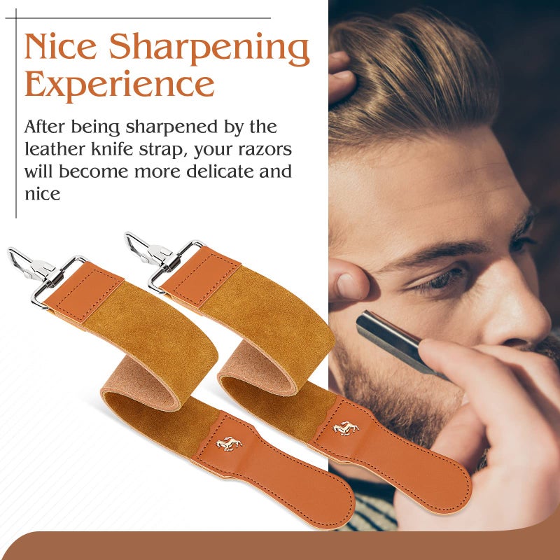 vanki Straight Razor Strop Leather Sharpening Strap Barber Leather - Image 3
