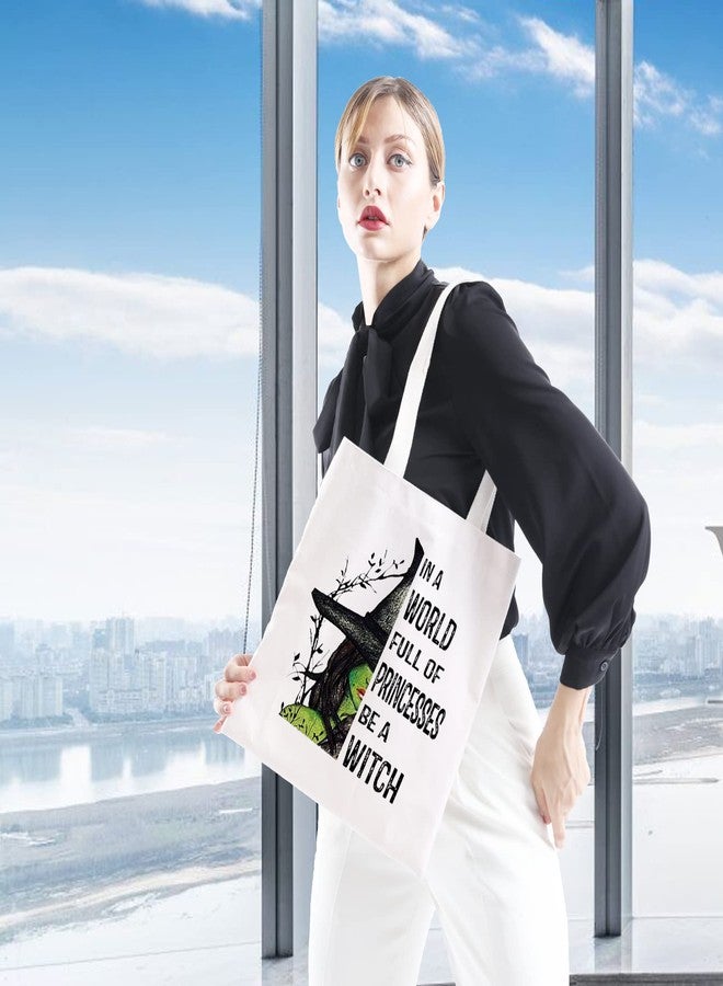 GJTIM Witchy Tote Bag Wiccans Inspired Gift In A World Full Of Princesses Be A Witch Halloween Witchcraft Gift (Be Witch Shoppingbag) - Image 3
