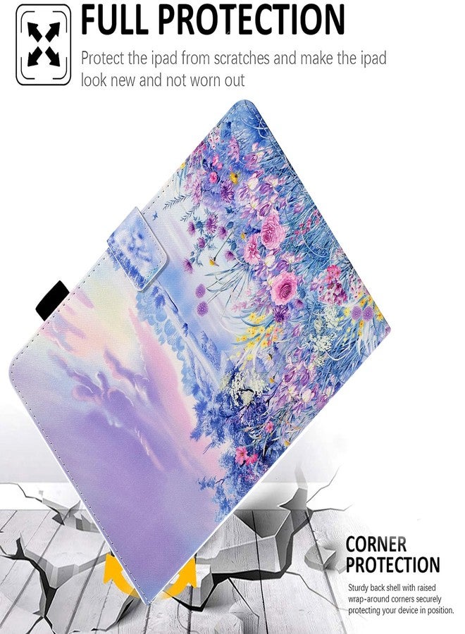 Funut for Samsung Galaxy Tab A9 Plus 2023 (SM-X210/X216/X218), PU Leather Folio Cover Multi-Angle Stand with Auto Wake/Sleep Case for 2023 Samsung Galaxy A9 Plus 10.9 Tablet,Purple Flower Sea - Image 2