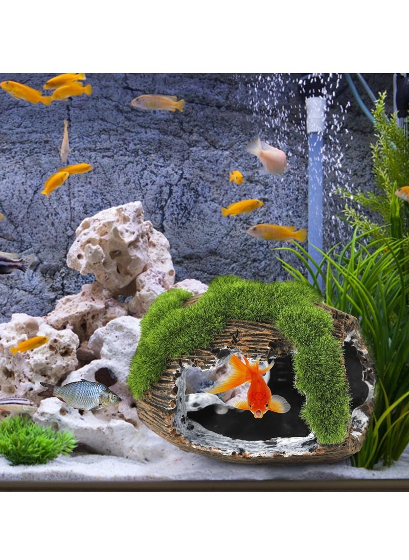 Generic 1pc Broken Barrel Fish Tank Decor, Fish Tank Accessories Decorations Resin Betta Fish Hideout Cave for Fish Tank Ornaments for Small Animal Play Rest Hide Breed  - Image 3