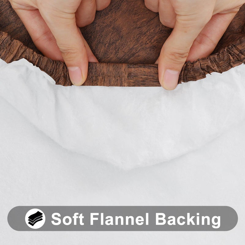Smiry Rectangle Table Cloth Cover, Waterproof Elastic Fitted Picnic Tablecloth for 4 Foot Tables, Wipeable Flannel Backed Vinyl Tablecloths for Camping, Dining, Outdoor (Brown, 30" x 48") - Image 5
