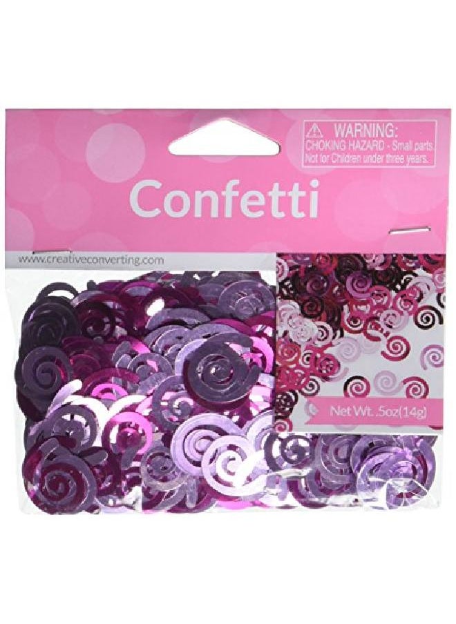 CREATIVE CONVERTING - Swirl Foil Confetti Candy Pink - Image 1
