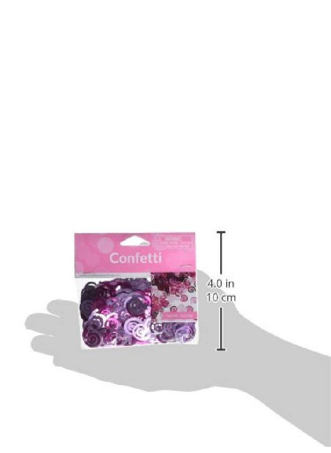 CREATIVE CONVERTING - Swirl Foil Confetti Candy Pink - Image 1