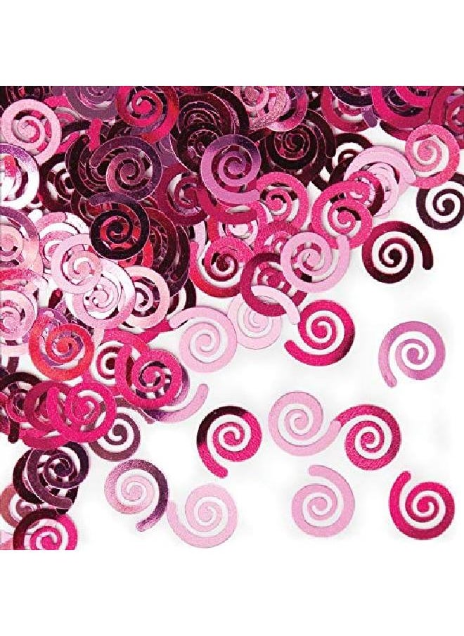 CREATIVE CONVERTING - Swirl Foil Confetti Candy Pink - Image 1