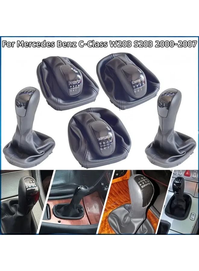 Mercedes C Class W203 S203 2000 2007 5 Speed Gear Shift Knob Cover Premium Faux Leather - Image 1