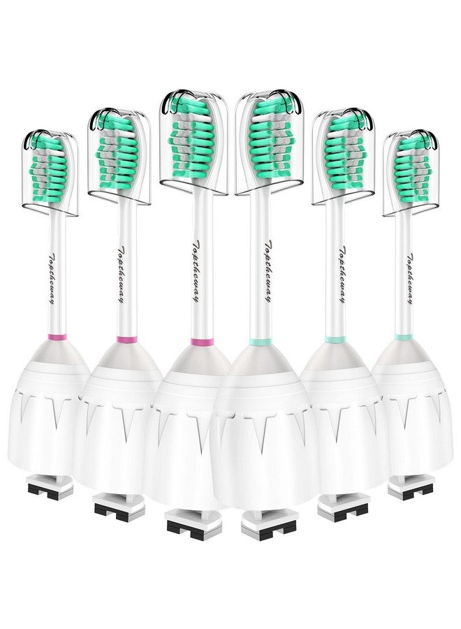 Toptheway Toptheway Replacement Brush Heads Compatible with Sonicare E-Series Essence Xtreme Elite Advance and CleanCare Screw-On Toothbrush Handles 7022/66, 6 Pack - Image 1