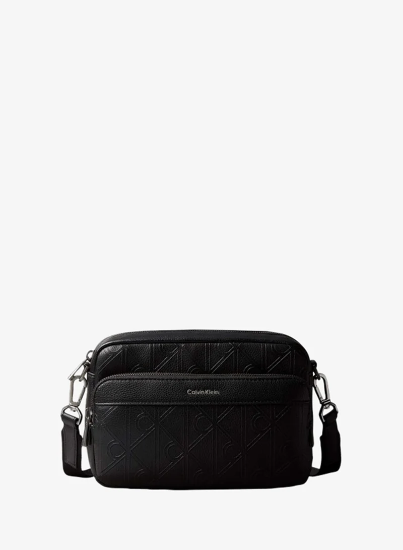 Embossed Emblem Crossbody Camera Bag