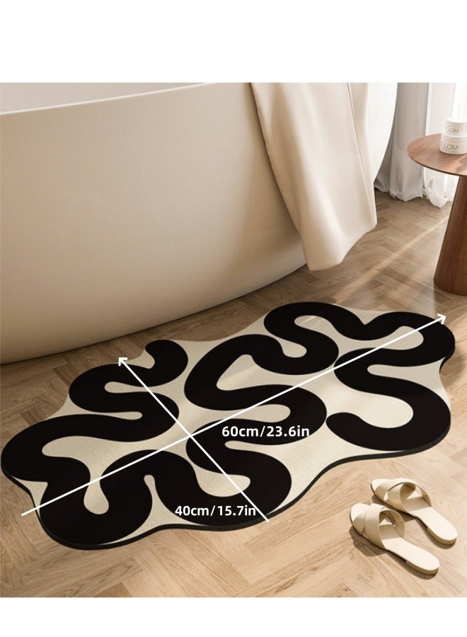 Diatom Mud Bathroom Rug Mat Bath Mat Carpet Extra Soft and Extra Absorbent Bath Rugs Non-Slip Quick Drying Floor Bath Tub Mat for Bathroom Kitchen,Soft Bath Mat Toilet Rug Bath Rug for Tub Washable,40*60cm - Image 2