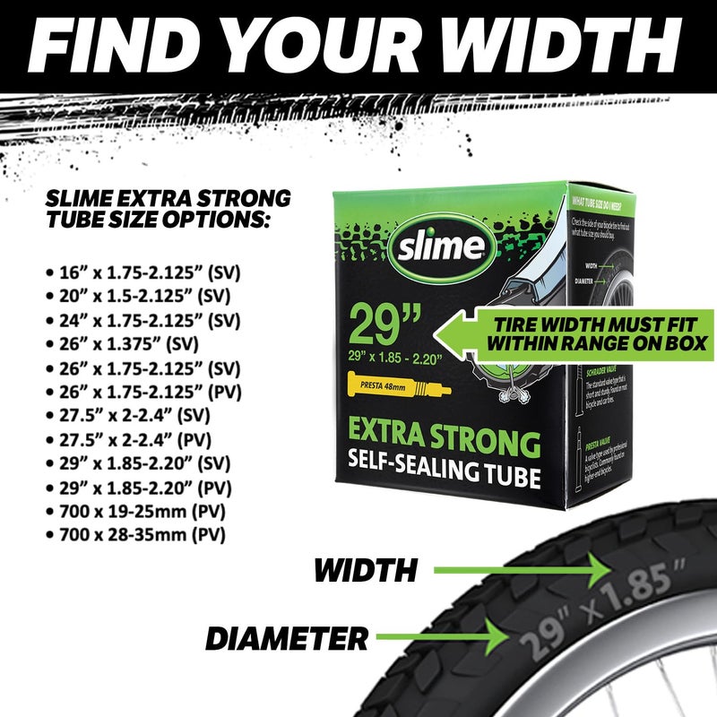 Slime Extra Stong Self-Sealing Tube 27.5" x 2.0-2.4" Presta - Image 5