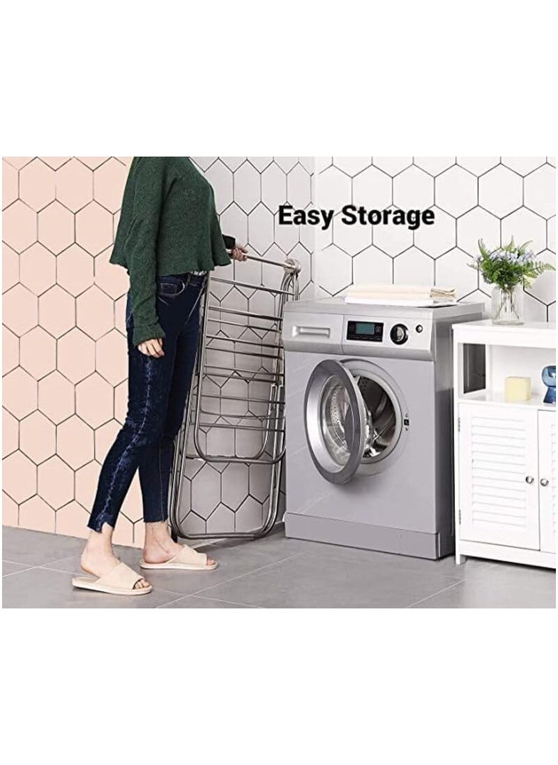 VIO Stainless Steel Gullwing Cloth Drying Rack 5 Bar Foldable Collapsible Space Saving Laundry Clothes Dryer Stand for Home Indoor Outdoor Durable Easy Storage Durable Adjustable Rust Resistant  - Image 5
