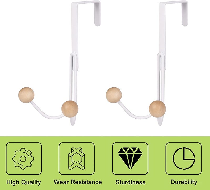 AIMERS Door Hook Over Door Hooks for Hanging Clothes Door Rack Hanger Door Hanger Hook Over The Door Hooks Hook for Door Wreath Door Hooks for Hanging Coats - Image 2