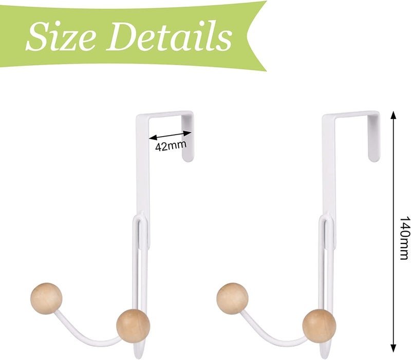 AIMERS Door Hook Over Door Hooks for Hanging Clothes Door Rack Hanger Door Hanger Hook Over The Door Hooks Hook for Door Wreath Door Hooks for Hanging Coats - Image 3