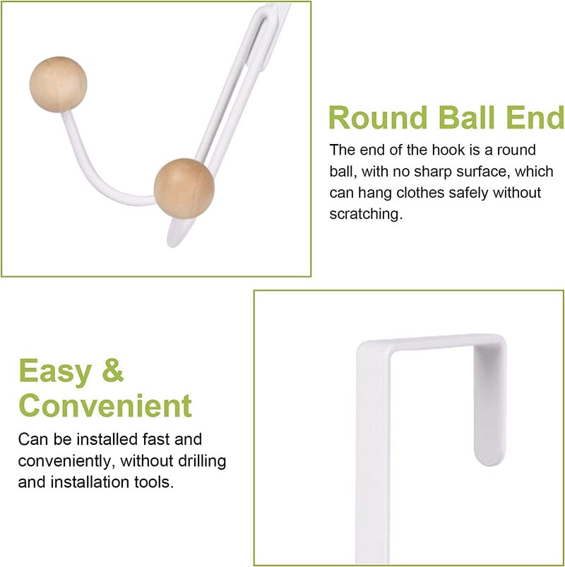 AIMERS Door Hook Over Door Hooks for Hanging Clothes Door Rack Hanger Door Hanger Hook Over The Door Hooks Hook for Door Wreath Door Hooks for Hanging Coats - Image 4