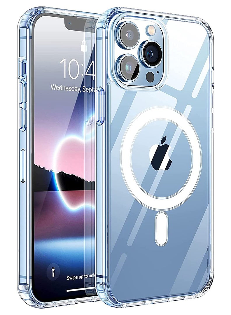 Case Up Premium Clear MagSafe Case For iPhone 13 Pro [Compatible with MagSafe] Anti-Yellowing Slim Transparent Phone Case Protective Magnetic Cover for iPhone 13 Pro 6.1 Inch 2021 - Image 1