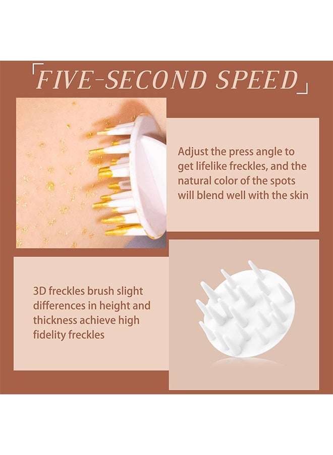 FAFAMOON Freckles Liquid Air Cushion - Fake Freckles Stamp Air Cushion, Long Lasting Waterproof Quick Dry，Lifelike Magic Freckles Stamp Marker for Natural Sunkissed Makeup, # 03 Gold - Image 4
