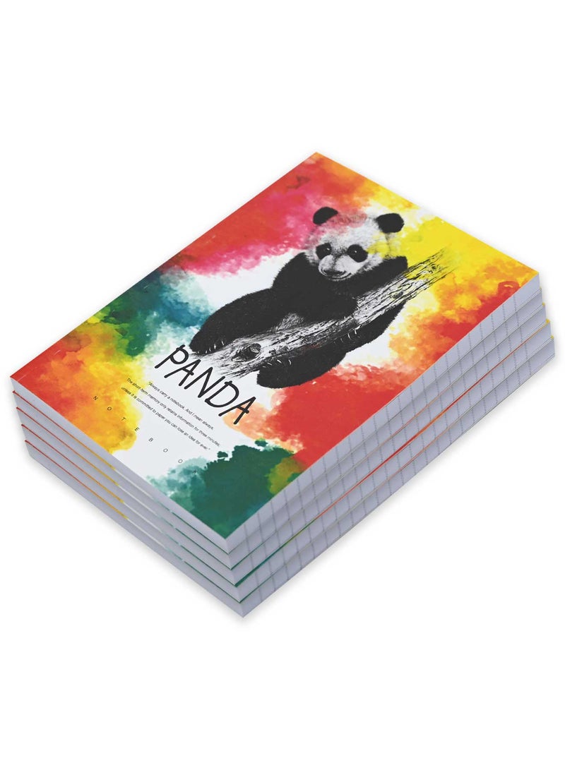 FIS Pack Of 5 Soft Cover Notebook, 96 Sheets A5 Panda Design 3 -FSNBSCA596-PAN3 - Image 3