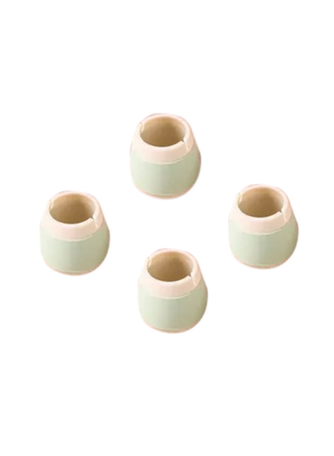 NIBEMINENT 4-Piece Round Non-Slip Silicone Table & Chair Foot Cover Green 4.1x3.2cm