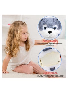 Excefore Plush Interactive Toy Electronic Pet Plush Golden Retriever Toy Puppy Electronic Interactive Pet Dog Can Walking Barking Tail Wagging Stretching Companion Animal for Kids (Alaska Dog)  - Image 5