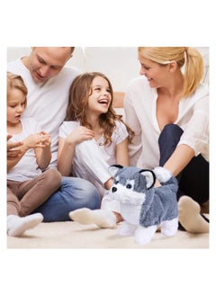 Excefore Plush Interactive Toy Electronic Pet Plush Golden Retriever Toy Puppy Electronic Interactive Pet Dog Can Walking Barking Tail Wagging Stretching Companion Animal for Kids (Alaska Dog)  - Image 4