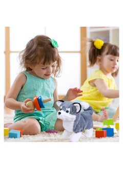 Excefore Plush Interactive Toy Electronic Pet Plush Golden Retriever Toy Puppy Electronic Interactive Pet Dog Can Walking Barking Tail Wagging Stretching Companion Animal for Kids (Alaska Dog)  - Image 3