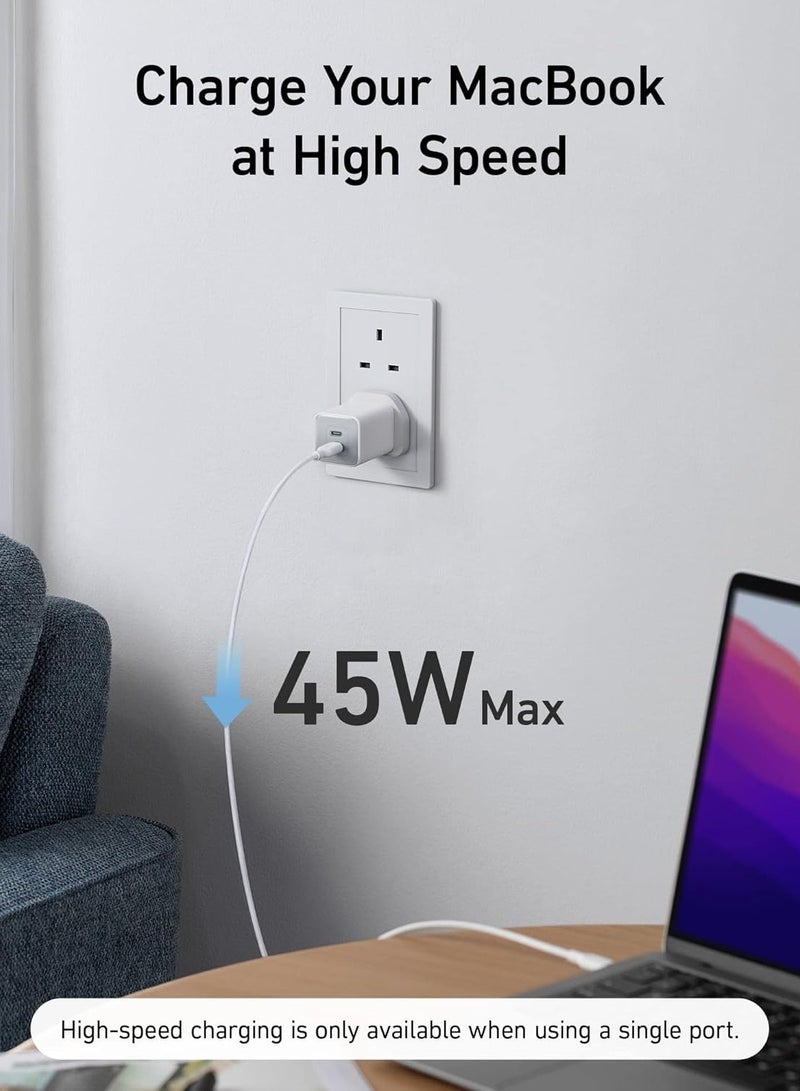 Anker USB C Plug, 47W 2-Port Fast USB C Charger,  ano 3 GaN Compact Charger for iPhone 16/16 Pro/16 Pro Max/16 Plus, Galaxy S23, Pixel 4/3, iPad Mini, and More (Cable Not Included) - - Image 3