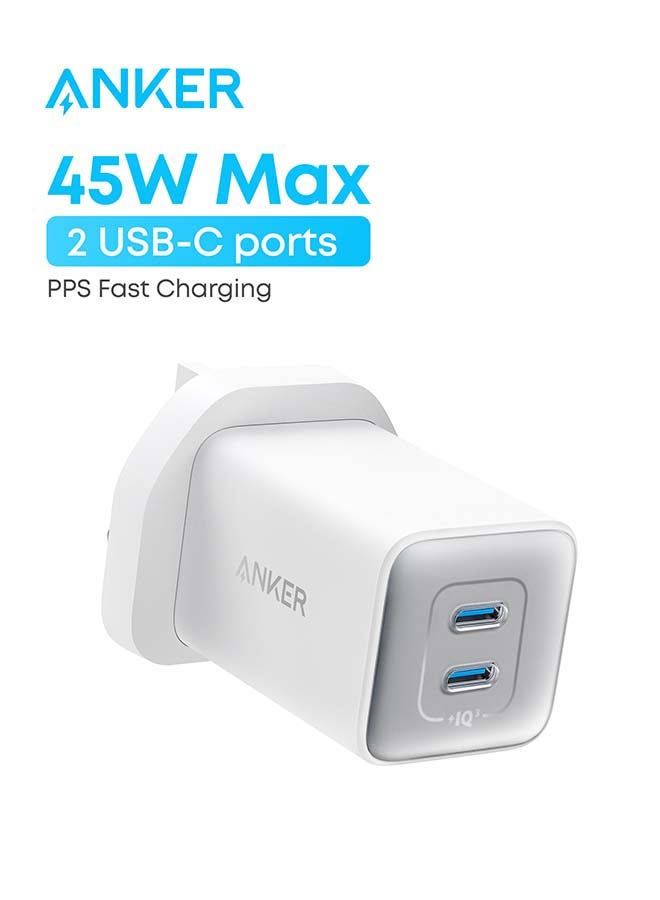 Anker USB C Plug, 47W 2-Port Fast USB C Charger,  ano 3 GaN Compact Charger for iPhone 16/16 Pro/16 Pro Max/16 Plus, Galaxy S23, Pixel 4/3, iPad Mini, and More (Cable Not Included) - - Image 1