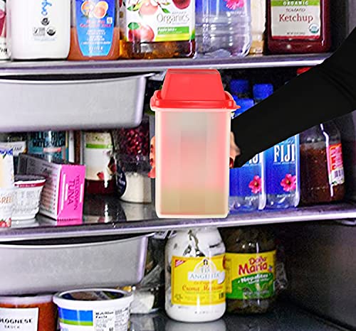 Home-X Pickle Storage Container, Straining Pickle Jar, Filter Insert, Sieve Food Saver Container, 7 ½” L x 4 ¼” W x 4 ¼” H, Red - Image 5