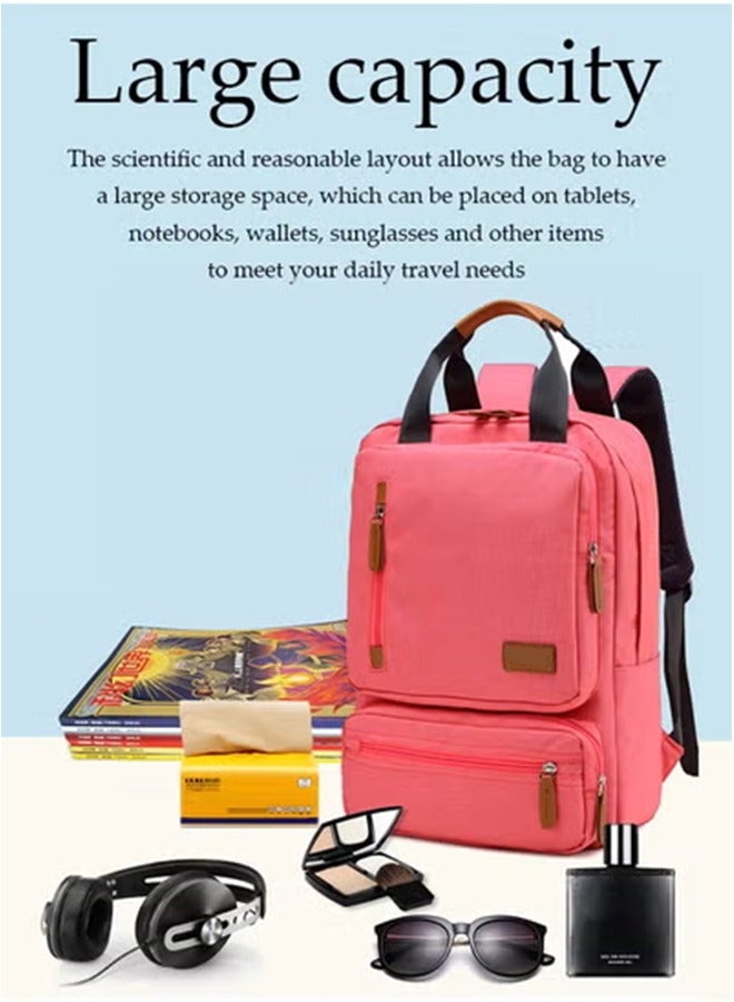 DUNISO Laptop backpack, multifunctional canvas shoulder bag, waterproof travel backpack, adjustable shoulder strap, unisex, 27 * 15 * 42cm - Image 5