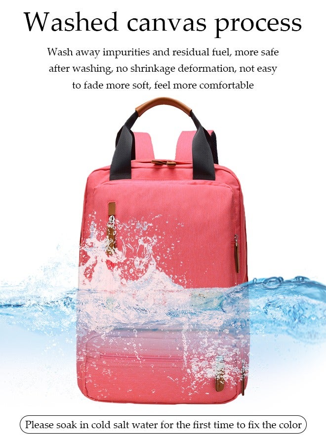 DUNISO Laptop backpack, multifunctional canvas shoulder bag, waterproof travel backpack, adjustable shoulder strap, unisex, 27 * 15 * 42cm - Image 4